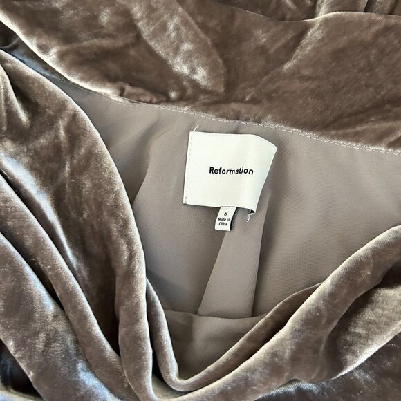 Reformation Brown Velvet Maxi Dress - Picture 7 of 10